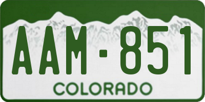 CO license plate AAM851