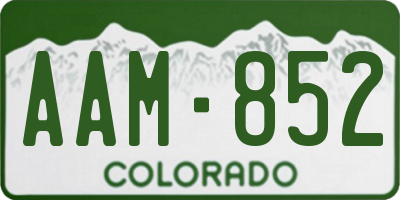 CO license plate AAM852