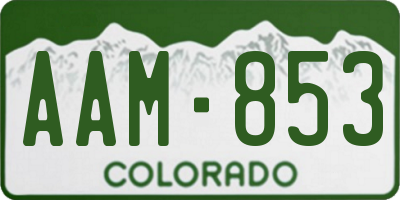 CO license plate AAM853