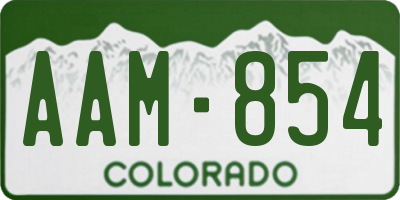 CO license plate AAM854