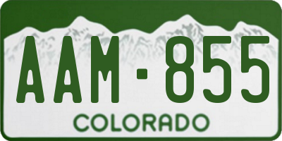 CO license plate AAM855