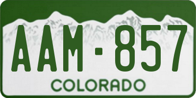 CO license plate AAM857