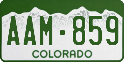 CO license plate AAM859
