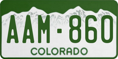 CO license plate AAM860