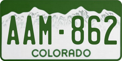 CO license plate AAM862