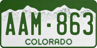 CO license plate AAM863