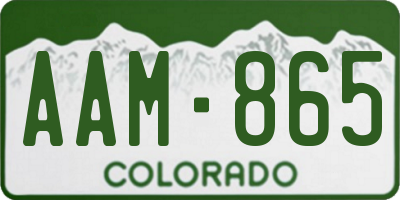 CO license plate AAM865