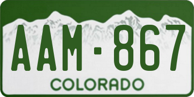 CO license plate AAM867