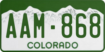 CO license plate AAM868