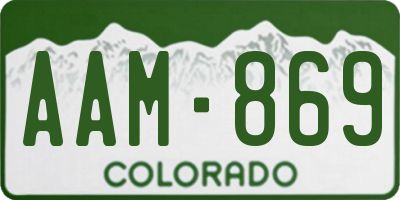 CO license plate AAM869