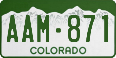 CO license plate AAM871