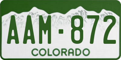 CO license plate AAM872