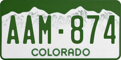 CO license plate AAM874
