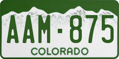 CO license plate AAM875