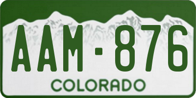 CO license plate AAM876