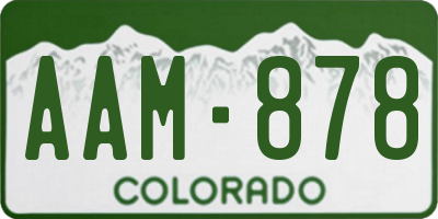 CO license plate AAM878
