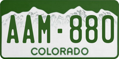 CO license plate AAM880