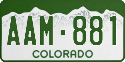 CO license plate AAM881