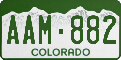 CO license plate AAM882