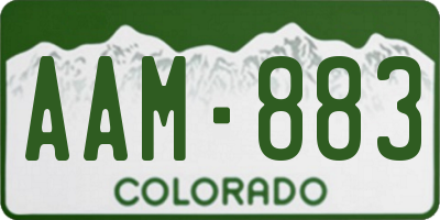 CO license plate AAM883