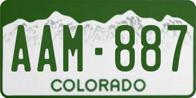 CO license plate AAM887