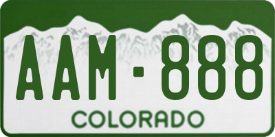 CO license plate AAM888