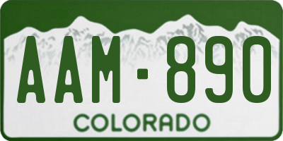 CO license plate AAM890