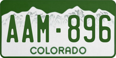 CO license plate AAM896