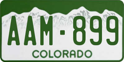 CO license plate AAM899