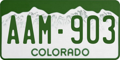 CO license plate AAM903
