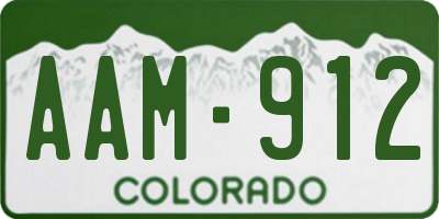 CO license plate AAM912