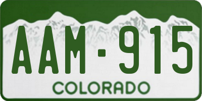 CO license plate AAM915