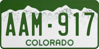 CO license plate AAM917