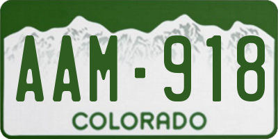 CO license plate AAM918
