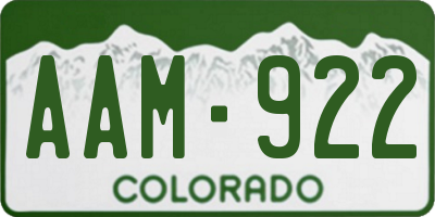 CO license plate AAM922