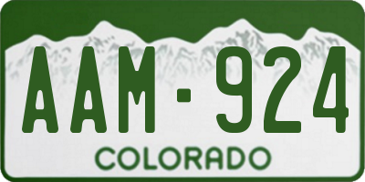 CO license plate AAM924