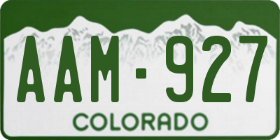 CO license plate AAM927