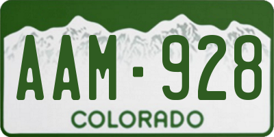 CO license plate AAM928