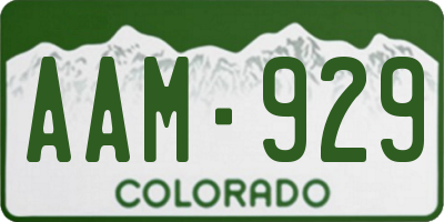 CO license plate AAM929