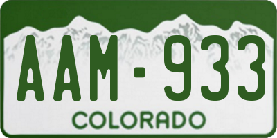 CO license plate AAM933