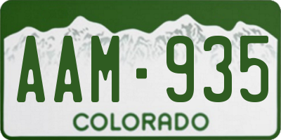 CO license plate AAM935