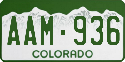CO license plate AAM936