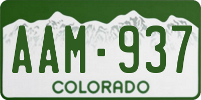 CO license plate AAM937
