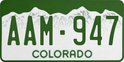 CO license plate AAM947