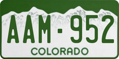 CO license plate AAM952