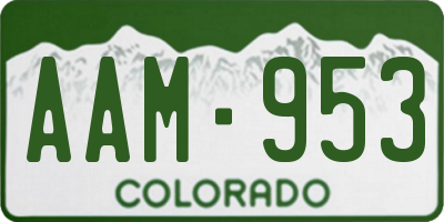 CO license plate AAM953