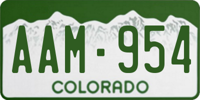 CO license plate AAM954
