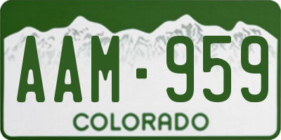 CO license plate AAM959