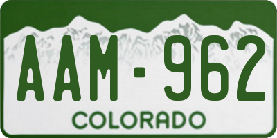 CO license plate AAM962