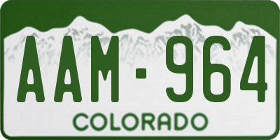 CO license plate AAM964